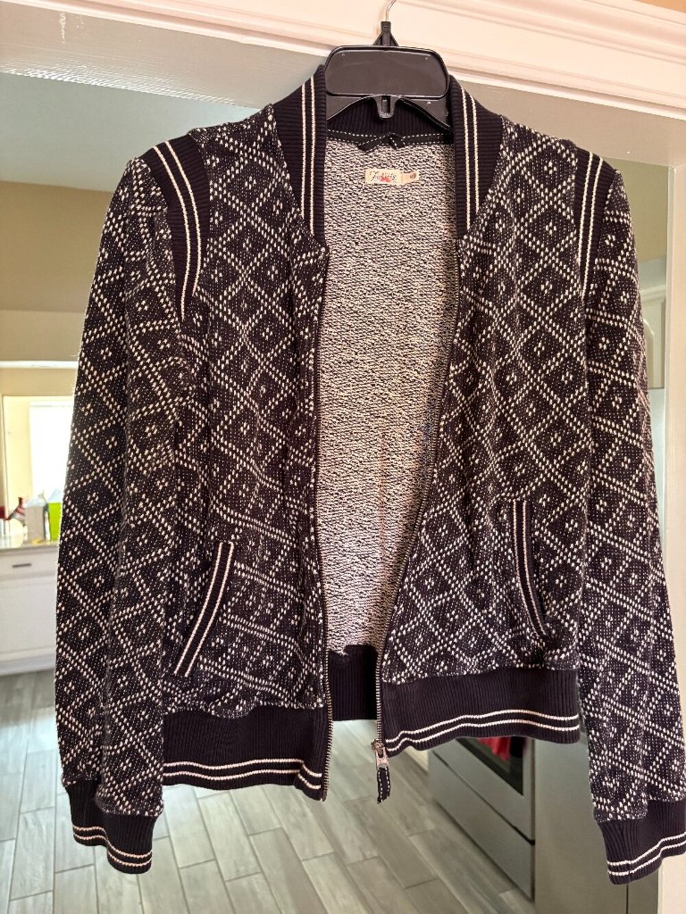 Faherty Women’s Medium Cotton Knit Bomber Jacket
